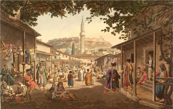 Bazaar at Athens by Edward Dodwell, Views in Greece.