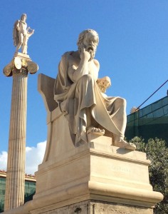 Statue of Socrates in front of the Academy of Athens, 19th century.