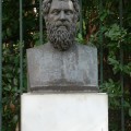 Bust of Sophocles outside the National Gardens in Athens. HFC.