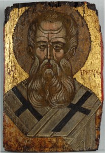 Saint Gregory the Theologian, Icon, Greek, c. 1500. In a private collection, Sydney, Australia.