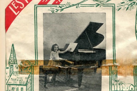 Εξώφυλλο παρτιτούρας «Les premiers rayons - Petite mélodie» (Οι πρώτες ακτίνες) για πιάνο της Αλεξανδρινής πιανίστας, ακορντεονίστας, σολίστ μουσικού πριονιού και συνθέτριας Έλλης Δέλιου - Αρχείο Φιφίκας Μπρουσιανού