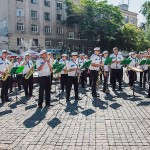 Η μπάντα της πόλης δίνει τον τόνο την ημέρα των αποκαλυπτηρίων της προτομής του Γρηγορίου Μαρασλή στην πλατεία Ελλήνων (2/9/2016).