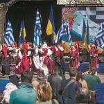Το χορευτικό συγκρότημα του ΕΙΠ στην Οδησσό, κατά τη διάρκεια των εκδηλώσεων για τον εορτασμό της 25ης Μαρτίου, το 2018.